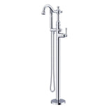 Gerber D300557T Chrome Traditional Floor Mount Tub Filler Trim Kit With Handshower
