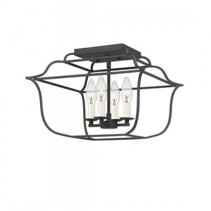 Quoizel GLY1714BA Gallery Semi flush mount 4 light royal ebony Semi-Flush Mount