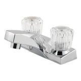 Pfirst Series 2-Handle 4" Centerset Bathroom Faucet with Acrylic Handles in Polished Chrome
