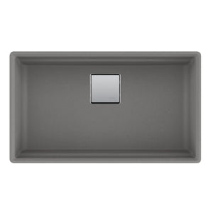 FRANKE PKG11031SHG-WKC Peak Workcenter 32.0-in. x 18.8-in. Stone Grey Granite Undermount Single Bowl Kitchen Sink In Stone Grey
