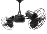 Matthews Fan DD-BK-MTL Duplo Dinamico 360” rotational dual head ceiling fan in Matte Black finish with Metal blades.
