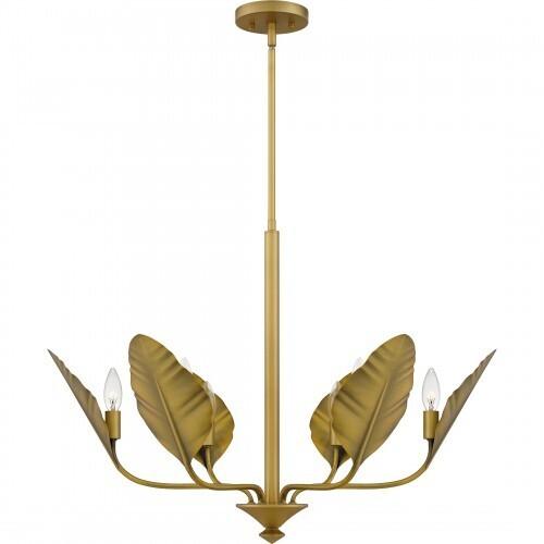 Quoizel BAY5028AB Bayley Chandelier 6 lights aged brass Chandelier