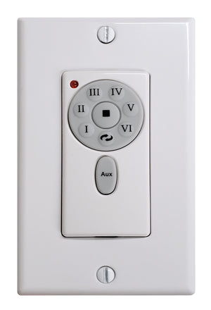 Matthews Fan IR3HLK-WH-BK-42 Irene-3HLK three-blade flush mount paddle fan in Gloss White finish with 42” solid matte black wood blades and integrated LED light kit.