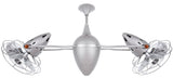 Matthews Fan AR-BN-MTL Ar Ruthiane 360° dual headed rotational ceiling fan in brushed nickel finish with metal blades.