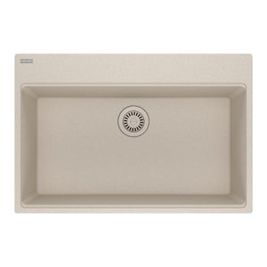 FRANKE MAG61029-CHA Maris Topmount 31-in x 20.88-in Granite Single Bowl Kitchen Sink in Champagne In Champagne