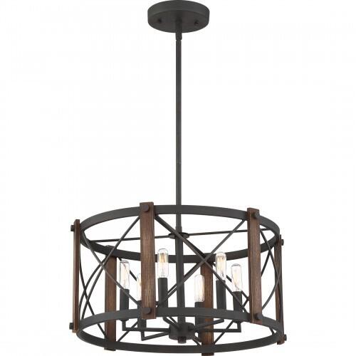 Quoizel BRO2820MK Baron Pendant 6 light marcado black Pendant