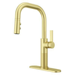 Montay 1-Handle Pull-Down Kitchen Faucet in Brushed Gold