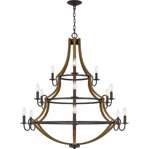 Quoizel SHR5015RK Shire Chandelier 15 lights  rustic black Chandelier