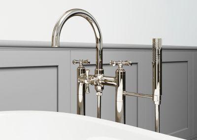 Pfister Polished Nickel Tisbury Free Standing Tub Filler LG6-1TBD