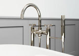 Tisbury Traditional 2-Handle Tub Filler with Hand Shower in Polished Nickel