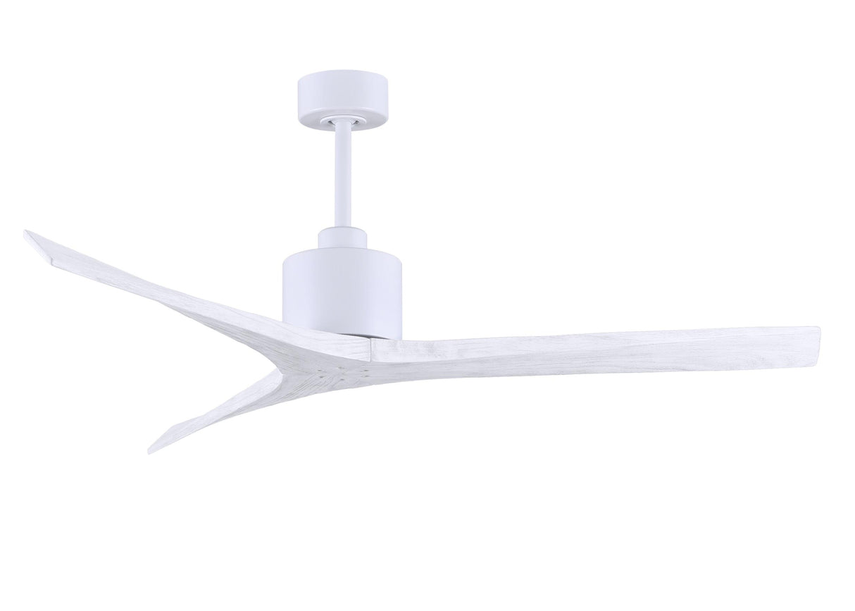 Matthews Fan MW-MWH-MWH-60 Mollywood 6-speed contemporary ceiling fan in Matte White finish with 60” solid matte white wood blades