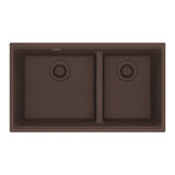 FRANKE MAG1601611LD-MOC Maris Undermount 31-in x 17.81-in Granite Double Bowl Kitchen Sink in Mocha In Mocha