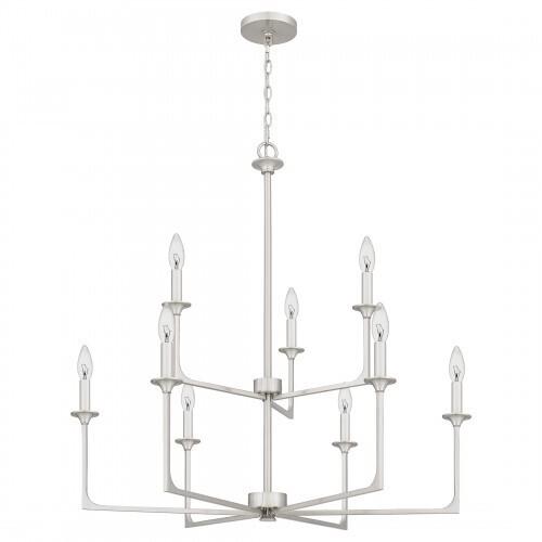 Quoizel PRC5232BN Prescott Chandelier 9 lights brushed nickel Chandelier