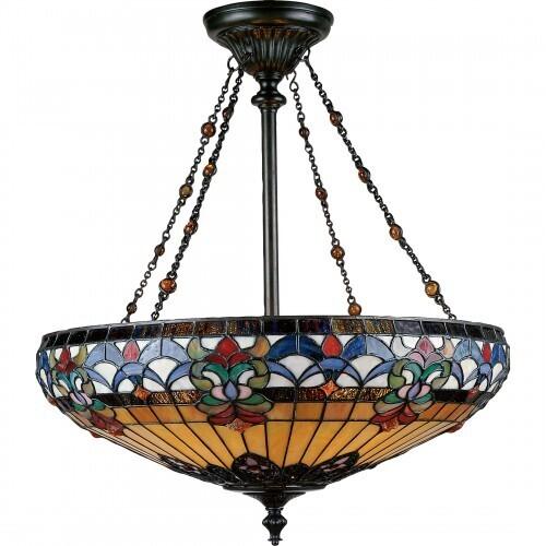 Quoizel TF1781VB Belle Fleur Pendant tif vint brnz 23"d Pendant