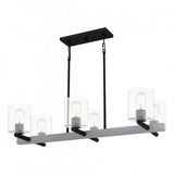 Quoizel CDW138MBK Caldwell Linear chandelier 6 lights matte black Island Light