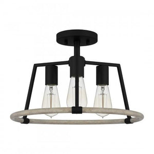 Quoizel TPT1716MBK Tippet Semi flush 3 lights matte black Semi-Flush Mount