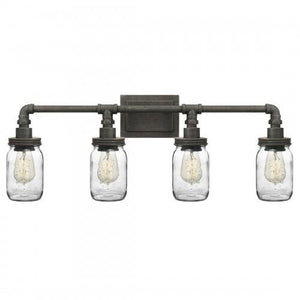 Quoizel SQR8604RK Squire Bath fixture 4 light rustic black Bath Light