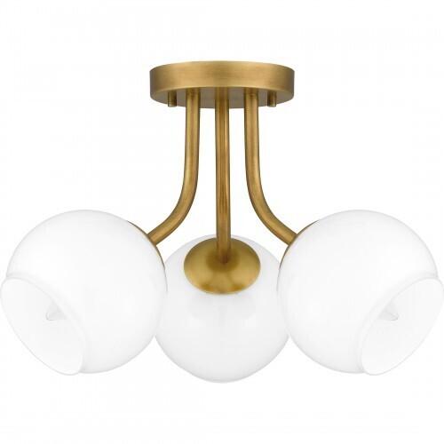 Quoizel QSF5613WS Quoizel Semi-Flush Mount Semi flush 3 lights weathered brass Semi-Flush Mount