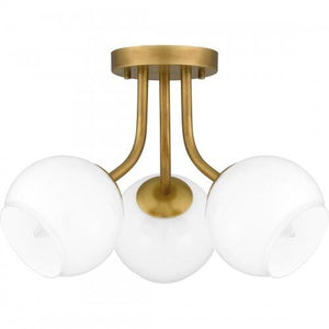 Quoizel QSF5613WS Quoizel Semi-Flush Mount Semi flush 3 lights weathered brass Semi-Flush Mount