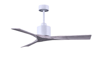 Matthews Fan NK-MWH-BW-52 Nan 6-speed ceiling fan in Matte White finish with 52” solid barn wood tone wood blades