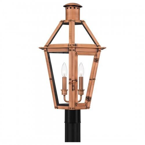Quoizel BURD9015AC Burdett Outdoor post 3 lights aged copper Outdoor