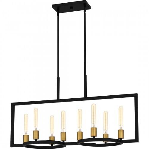 Quoizel QLC5631MBK Quoizel Linear Chandelier Island 8 lights matte black Island Light