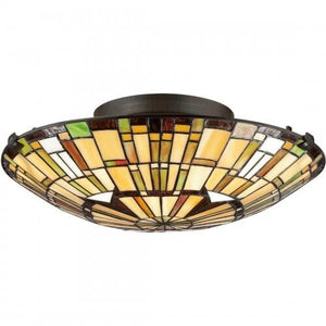 Quoizel TF1408SVB Reed Flush mount  tiff vintage bronze 17"d Flush Mount