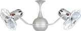 Matthews Fan VB-BN-MTL Vent-Bettina 360° dual headed rotational ceiling fan in brushed nickel finish with metal blades.