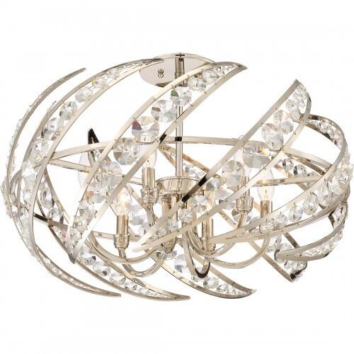 Quoizel PCCN1724PK Crescent Semi flush mount 6 lights polished nicke Semi-Flush Mount