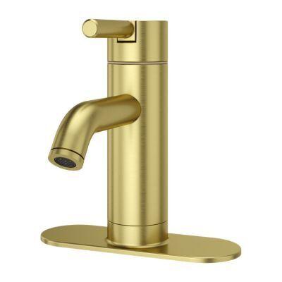 Pfister Brushed Gold Contempra Single Control, Centerset Bath Faucet LG42-NBG00