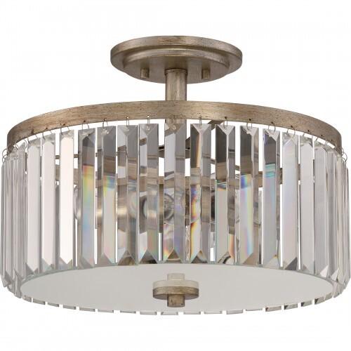 Quoizel MIR1715VG Mirage Semi-flush 15"  vintage gold 3lts Semi-Flush Mount