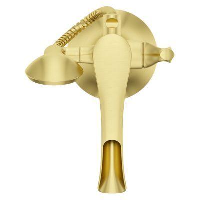 Pfister Brushed Gold Tub Filler With Hand Shower