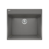 FRANKE MAG61023L-SHG-S Maris Dual Mount 25-in x 22-in Granite Dual Mount Single Bowl Laundry Sink in Stone Grey In Stone Grey