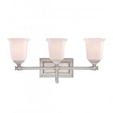 Quoizel NL8603BN Nicholas Mid Century Bath Vanity Wall Lighting, 3-Light, 300 Watts, Brushed Nickel (10"H x 22"W)