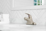 Pfirst Series Single Control 4" Centerset Bathroom Faucet in Brushed Nickel