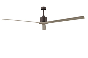 Matthews Fan NKXL-TB-GA-90 Nan XL 6-speed ceiling fan in Matte White finish with 90” solid gray ash tone wood blades