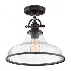Quoizel GRTS1714PN Grant Semiflush mount 1 light palladian bronze Semi-Flush Mount