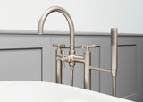 Tisbury Traditional 2-Handle Tub Filler with Hand Shower in Brushed Nickel