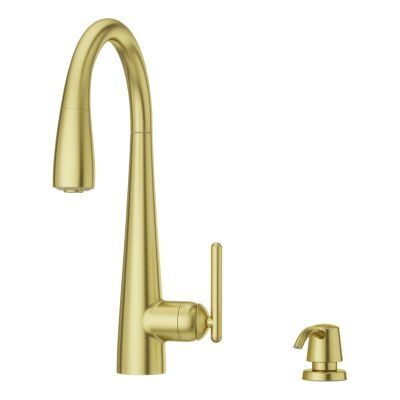 Pfister Brushed Gold 1-handle Pull-down Kitchen Faucet