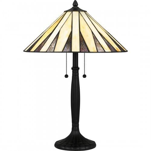 Quoizel TF5617MBK Tiffany Table lamp tiffany 2 lights matte black Table Lamp