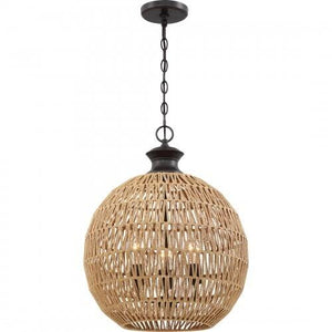 Quoizel QF4034PN Casablanca Pendant 3 light palladian bronze Pendant