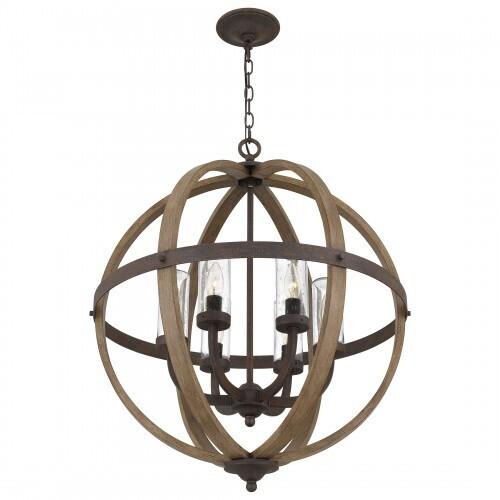 Quoizel FSN3525RK Fusion Outdoor pendant 6 light rustic black Pendant