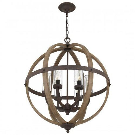 Quoizel FSN3525RK Fusion Outdoor pendant 6 light rustic black Pendant