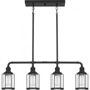 Quoizel LUD434EK Ludlow Linear chandelier 4 light earth black Island Light