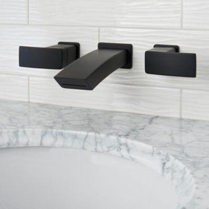 Pfister Black Kenzo Wall Mount Widespread Bath Faucet LG49-DF3B