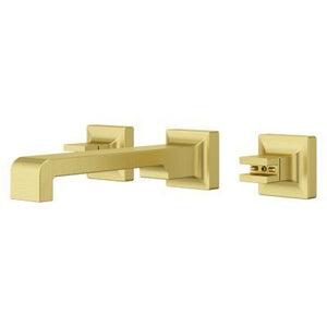Brushed Gold 2-handle 8" Widespread Wall Mount Bathroom Faucet WITH... LG49-VRV3BG