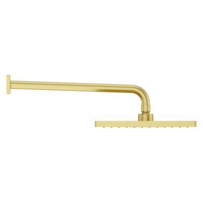 Pfister Brushed Gold 10 In. Square Showerhead, Arm and Flange