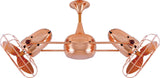 Matthews Fan DD-CP-MTL Duplo Dinamico 360” rotational dual head ceiling fan in Polished Copper finish with Metal blades.