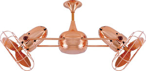 Matthews Fan DD-CP-MTL Duplo Dinamico 360” rotational dual head ceiling fan in Polished Copper finish with Metal blades.