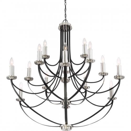 Quoizel ANA5015K Alana 15 light chandelier mystic blk Chandelier